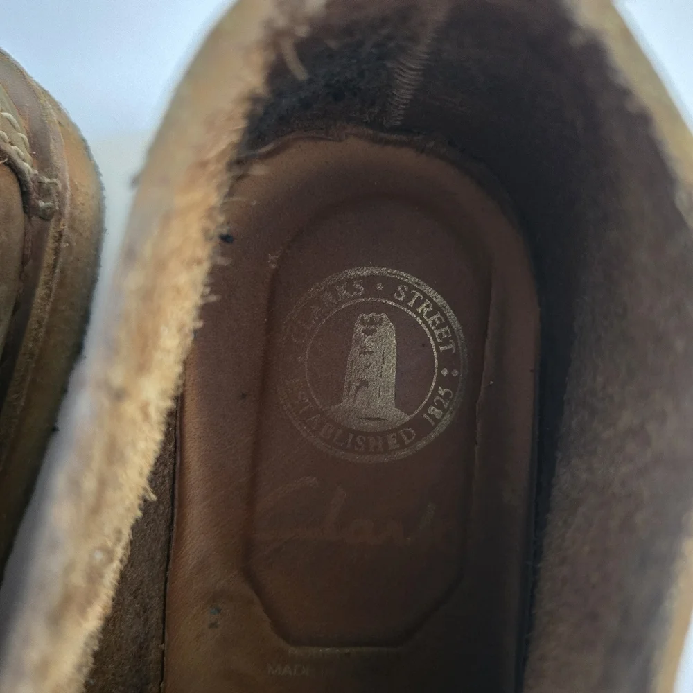 Clarks Desert Trek Brown Beeswax Leather Shoes chukka brown mens 10.5/11